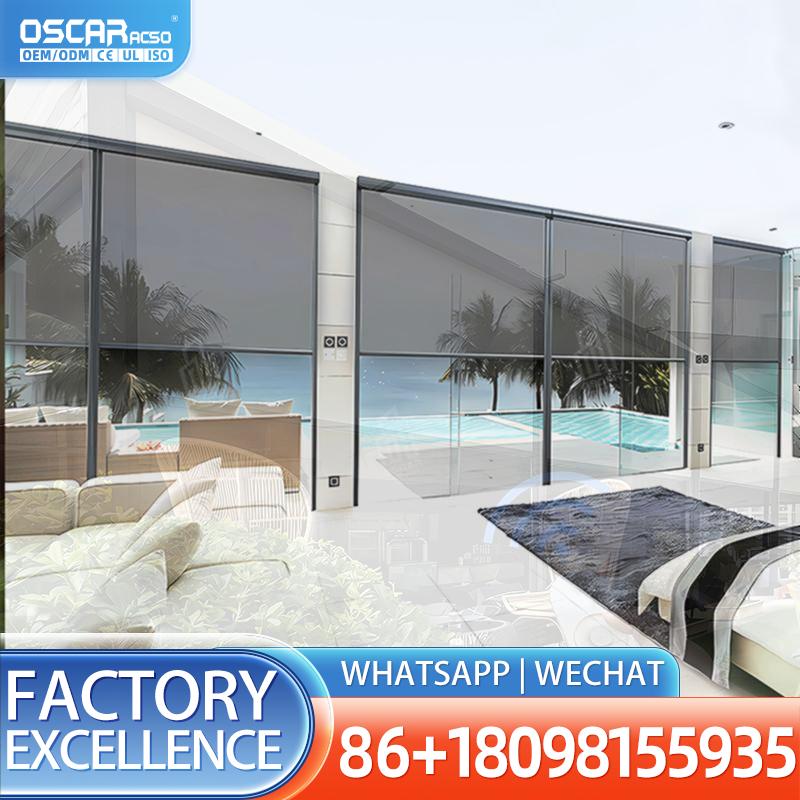 Outdoor Power Roller Shades - Elektryczne pionowe rolety aluminiowe, wiatroodporne, o