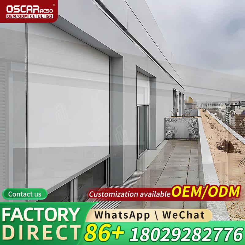 Outdoor Power Roller Shades - Zestaw do zabezpieczenia werandy na zewnątrz,