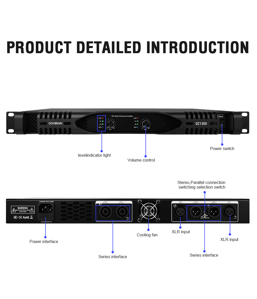 Wzmacniacz mocy Gooermi DZ1300 – Outdoor Power Amplifier recenzja i cena